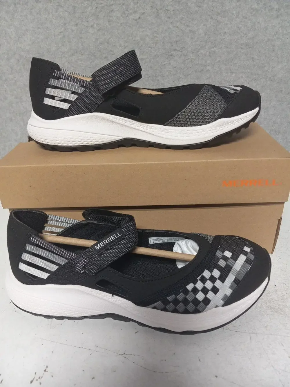 Merrell Womens Sz 8 Bravada 2 Wrap White Black Sneaker Sandals Shoes